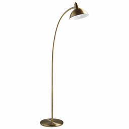 Rivet Mid Century lámpara de pie moderna para salón con foco de luz – 58,5 pulgadas, latón