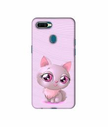 Amazon Brand - Solimo Designer Cute Pink Cat 3D Printed Hard Back Case Mobile Cover for Oppo A7