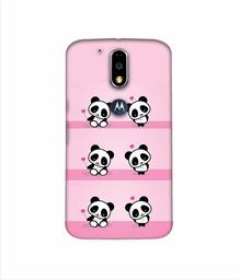 Amazon Brand - Solimo Designer Panda Pattern 3D Printed Hard Back Case Mobile Cover for Motorola Moto G4 Plus (with Logo Cut)