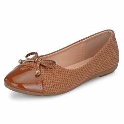 Flavia Women's Tan Ballet Flats-6 UK (38 EU) (7 US) (FK/WQ004/TAN)