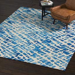 Amazon Brand – Rivet Modern Geometric Area Rug, 8 x 10 Foot, Blue