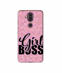 Amazon Brand - Solimo Designer Girl Boss On Pink Sparkle 3D Printed Hard Back Case Mobile Cover for Nokia 8.1