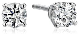 IGI-Certified 18k White Gold Round Cut Diamond Stud Earrings (1/3 cttw, H-I Color, SI1-SI2 Clarity)