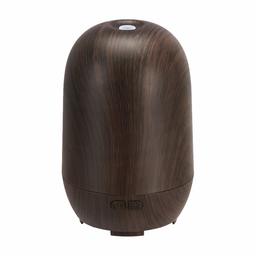 AmazonBasics 100ml Ultrasonic Aromatherapy Essential Oil Diffuser, Dark Wood Grain Finish