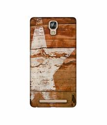 Amazon Brand - Solimo Designer Star Impression On Wood 3D Printed Hard Back Case Mobile Cover for Gionee Marathon M5 Plus