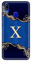 Amazon Brand - Solimo Designer Blue Pattern Alphabet-X 3D Printed Hard Back Case Mobile Cover for Vivo Y93