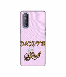 Amazon Brand - Solimo Designer Daddy's Girl in Glitter Pattern 3D Printed Hard Back Case Mobile Cover for Oppo Reno 3 Pro