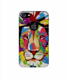 Amazon Brand - Solimo Designer Lion Multicolor Vector 3D Printed Hard Back Case Mobile Cover for Apple iPhone 7 (with Logo Cut)