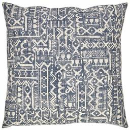 Amazon Brand – Stone & Beam Casual Global Throw Pillow - 20 x 20 Inch, Dark Denim