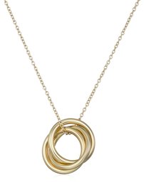 Sterling Silver Interlock 3-Ring Pendant Necklace, 18