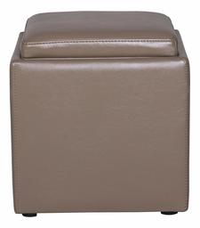 Amazon Brand – Rivet Ross Modern Vegan Faux Leather Lift-Top Storage Ottoman Pouf, 17.7