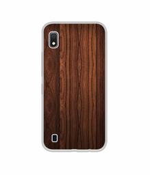 Amazon Brand - Solimo Designer Wooden Texture UV Printed Soft Back Case Mobile Cover for Samsung Galaxy A10