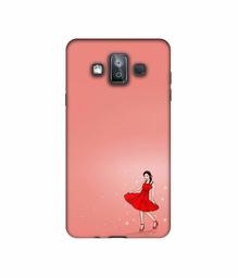 Amazon Brand - Solimo Designer Red Dress Lady 3D Printed Hard Back Case Mobile Cover for Samsung Galaxy J7 Duo