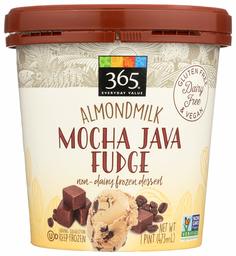 365 Everyday Value, Almondmilk Mocha Java Fudge Non-Dairy Dessert, 1 pint, (Frozen)