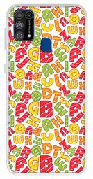 Amazon Brand - Solimo Designer Multicolor Alphabet Pattern Design Printed Soft Back Case Mobile Cover for Samsung Galaxy M31