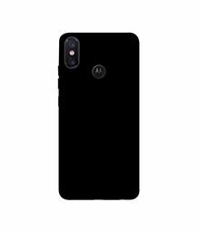 Amazon Brand - Solimo Designer Solid Black 3D Printed Hard Back Case Mobile Cover for Motorola One Power