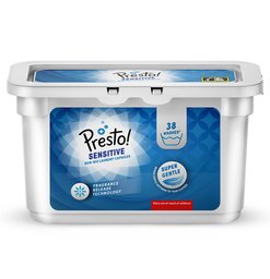 Amazon Brand - Presto! Laundry Capsules Non Bio, 38 Washes (1 Packs, 38 Each)