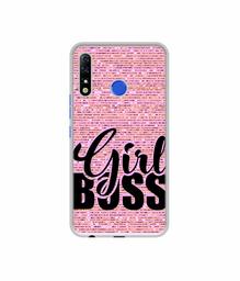 Amazon Brand - Solimo Designer Girl Boss On Pink Sparkle UV Printed Soft Back Case Mobile Cover for Tecno Spark 4