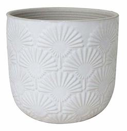 Amazon Brand – Stone & Beam Medium Fan-Embossed Planter, 6