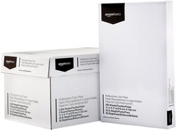 AmazonBasics Papel para copia, virgen, brillo 92, 9 kg, 21,6 x 22 cm, 500 hojas por resma, 5 resmas por cartón