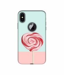 Amazon Brand - Solimo Designer Round Candy 3D Printed Hard Back Case Mobile Cover for Apple iPhone X (Logo Cut)