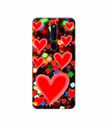 Amazon Brand - Solimo Designer Heart Texture on Glitters 3D Printed Hard Back Case Mobile Cover for Oppo F11 Pro