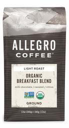 Allegro Coffee Organic Breakfast Blend Ground Coffee, 12 Ounce