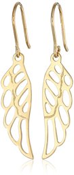 Gold Plated Sterling Silver Angel Wing Drop Earrings