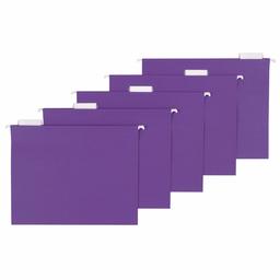 AmazonBasics Recycled Hanging Folders, Letter Size, Violet, 1/5 Cut, 25-Pack