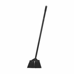 AmazonCommercial Short Lobby Angle Broom, Black - 6-pack