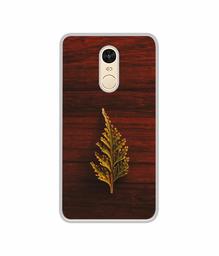 Amazon Brand - Solimo Designer Leaf on Wood UV Printed Soft Back Case Mobile Cover for Mi Redmi Note 4