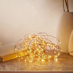 Amazon Brand - Solimo 50 LED Copper String Light for Decoration, Battery Powered, Warm White