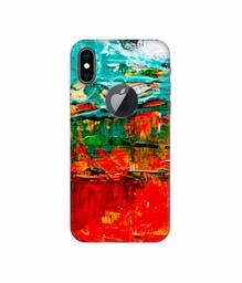 Amazon Brand - Solimo Designer Green and Orange Glass Color 3D Printed Hard Back Case Mobile Cover for Apple iPhone Xs Max (Logo Cut)