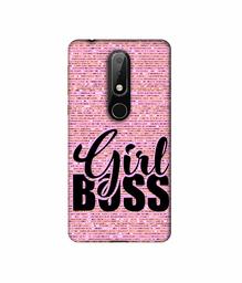 Amazon Brand - Solimo Designer Girl Boss On Pink Sparkle 3D Printed Hard Back Case Mobile Cover for Nokia 6.1 Plus