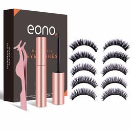 Eono by Amazon - Magnetisches Wimpern- und Eyeliner-Set, 5 Paar magnetische falsche Wimpern und wasserfester Eyeliner, Wiederverwendbares, Wasserdicht …