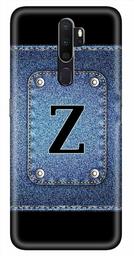 Amazon Brand - Solimo Designer Button Jeans Alphabet-Z 3D Printed Hard Back Case Mobile Cover for Oppo A9 (2020)