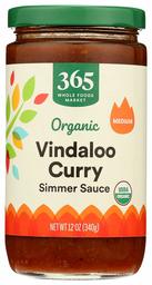 365 Everyday Value, Organic Vindaloo Curry Sauce, 12 oz