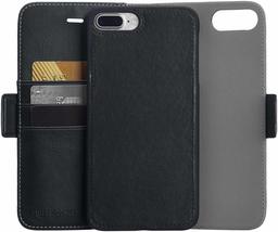 AmazonBasics iPhone 8 Plus / 7 Plus PU Leather Wallet Detachable Case, Black (Renewed)