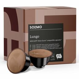 Amazon Brand Solimo Dolce Gusto* Compatible Lungo pods- UTZ certified- 96 pods (6 x 16)