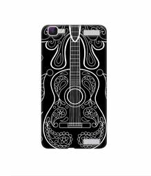 Amazon Brand - Solimo Designer White Gitar On Black 3D Printed Hard Back Case Mobile Cover for Vivo V1 Max