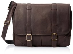 David King Men's Double Strap Messenger, Café