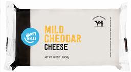 Amazon Brand - Happy Belly Mild Cheddar Cheese Block, 16 Ounce