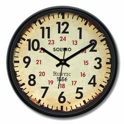 Amazon Brand - Solimo 12-inch Wall Clock - Rustic Regency (Silent Movement)