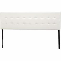 AmazonBasics Modern Tufted Vinyl Upholstered Headboard - Full, White