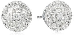 Sterling Silver Diamond Round Stud Earrings (1/2 cttw)