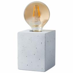 Rivet Modern Industrial Cement Cube Base Table Lamp with Amber Edison Light Bulb - 4.5 x 4.5 x 3.5 Inches, Cement