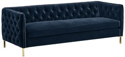 Amazon Brand – Rivet Eva Mid-Century Modern Tufted Velvet Down-Filled Sectional Sofa Couch, 87