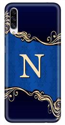 Amazon Brand - Solimo Designer Blue Pattern Alphabet-N 3D Printed Hard Back Case Mobile Cover for Samsung Galaxy A30s