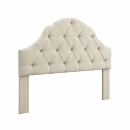 Amazon Brand – Ravenna Home Wolcott Adjustable Height Arched Tufted Headboard, King / California King Size Bed, Beige