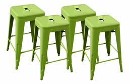 Amazon Brand – Ravenna Home Decorah Stackable Metal Kitchen Counter Bar Stools, 24